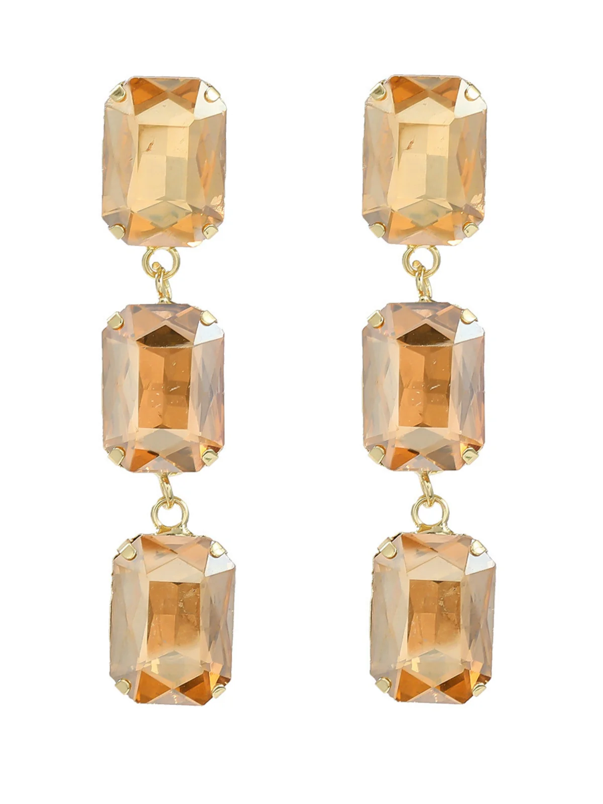 Luxury Crystal Gem Cascade Earrings - Exquisite Sparkling Gems