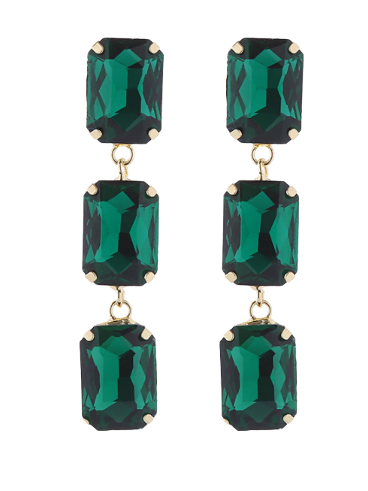 Luxury Crystal Gem Cascade Earrings - Exquisite Sparkling Gems