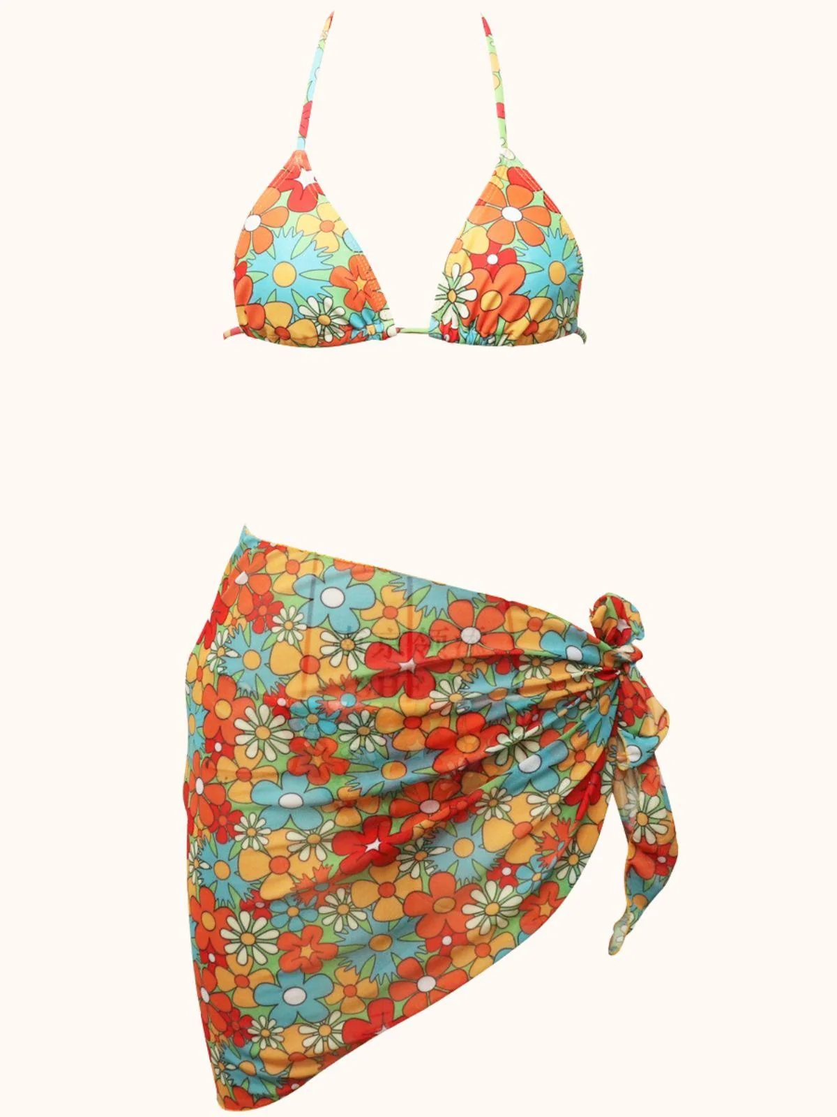 Floral Bikini Set with Three Pieces Dina Style