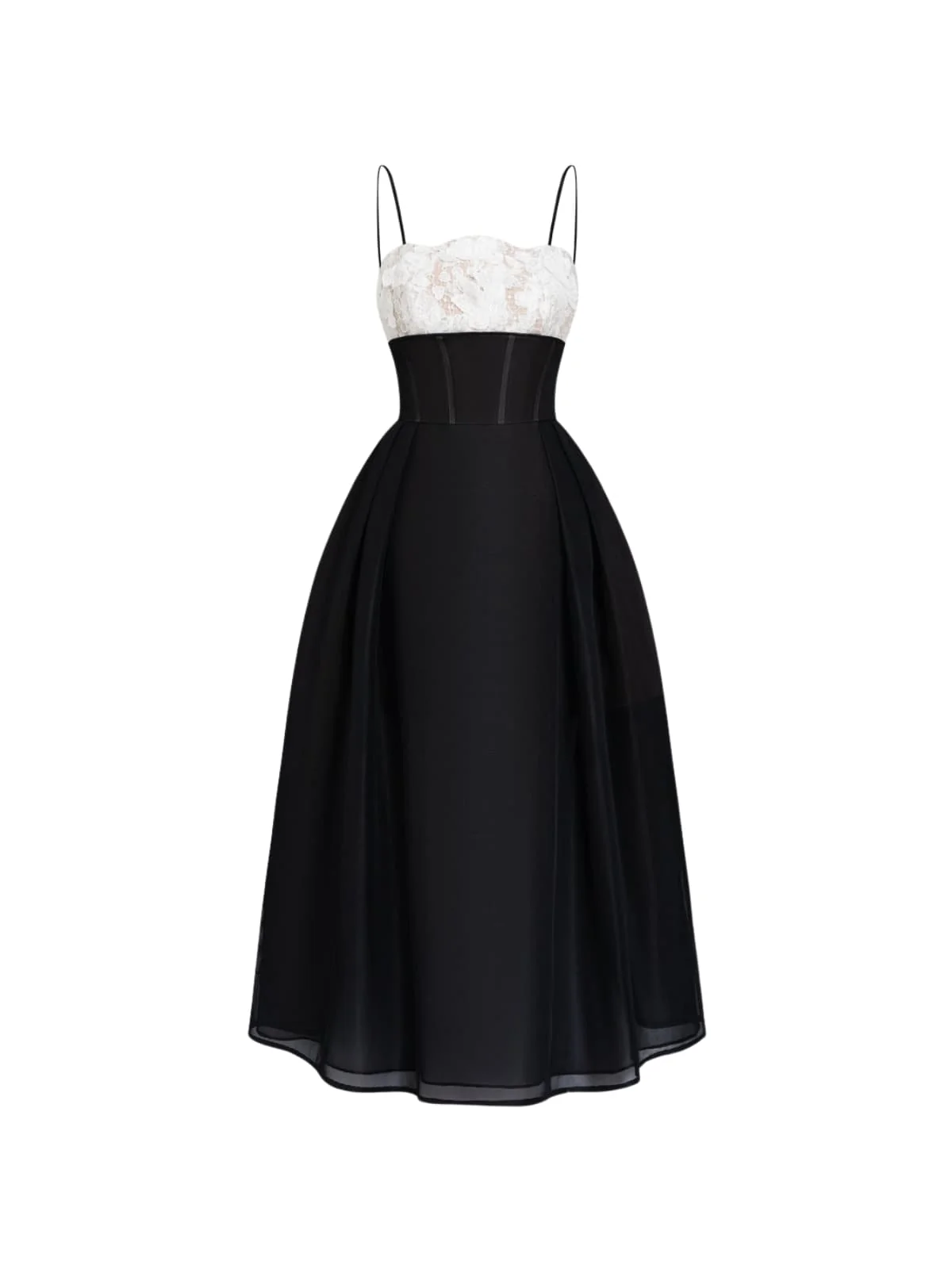 Elegant Lace Sleeveless Midi Dress - Black, Red, White