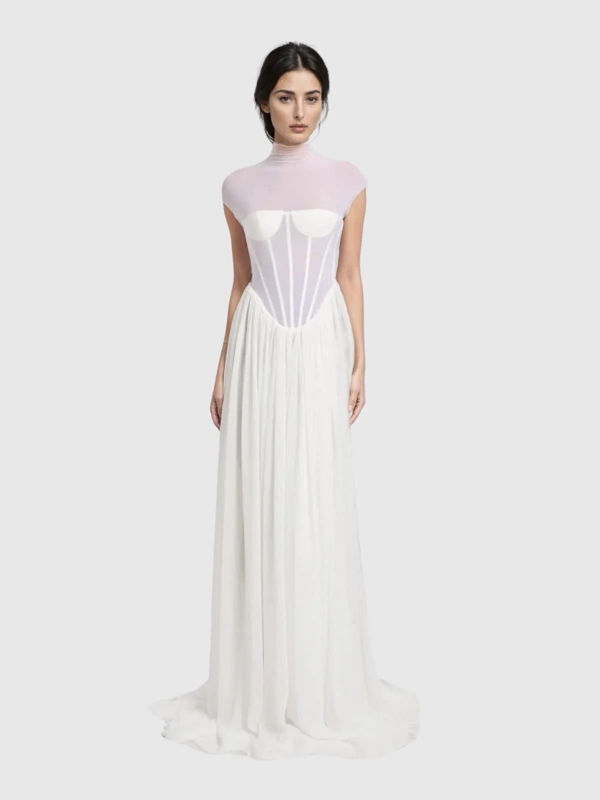 Structured Sleeveless Maxi Dress - Figure-Enhancing Style