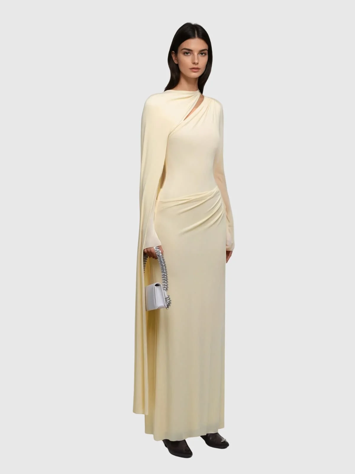 Elegant Asymmetric Cutout Maxi Dress
