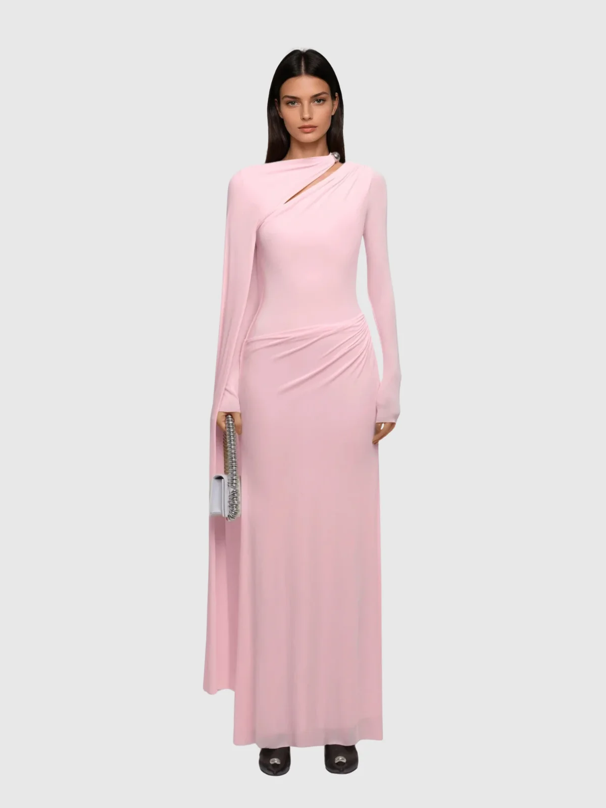 Elegant Asymmetric Cutout Maxi Dress