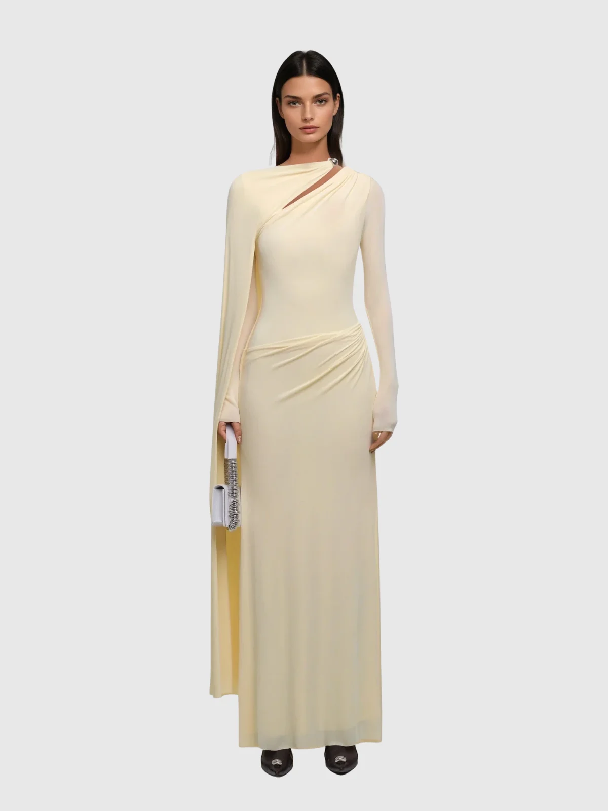 Elegant Asymmetric Cutout Maxi Dress