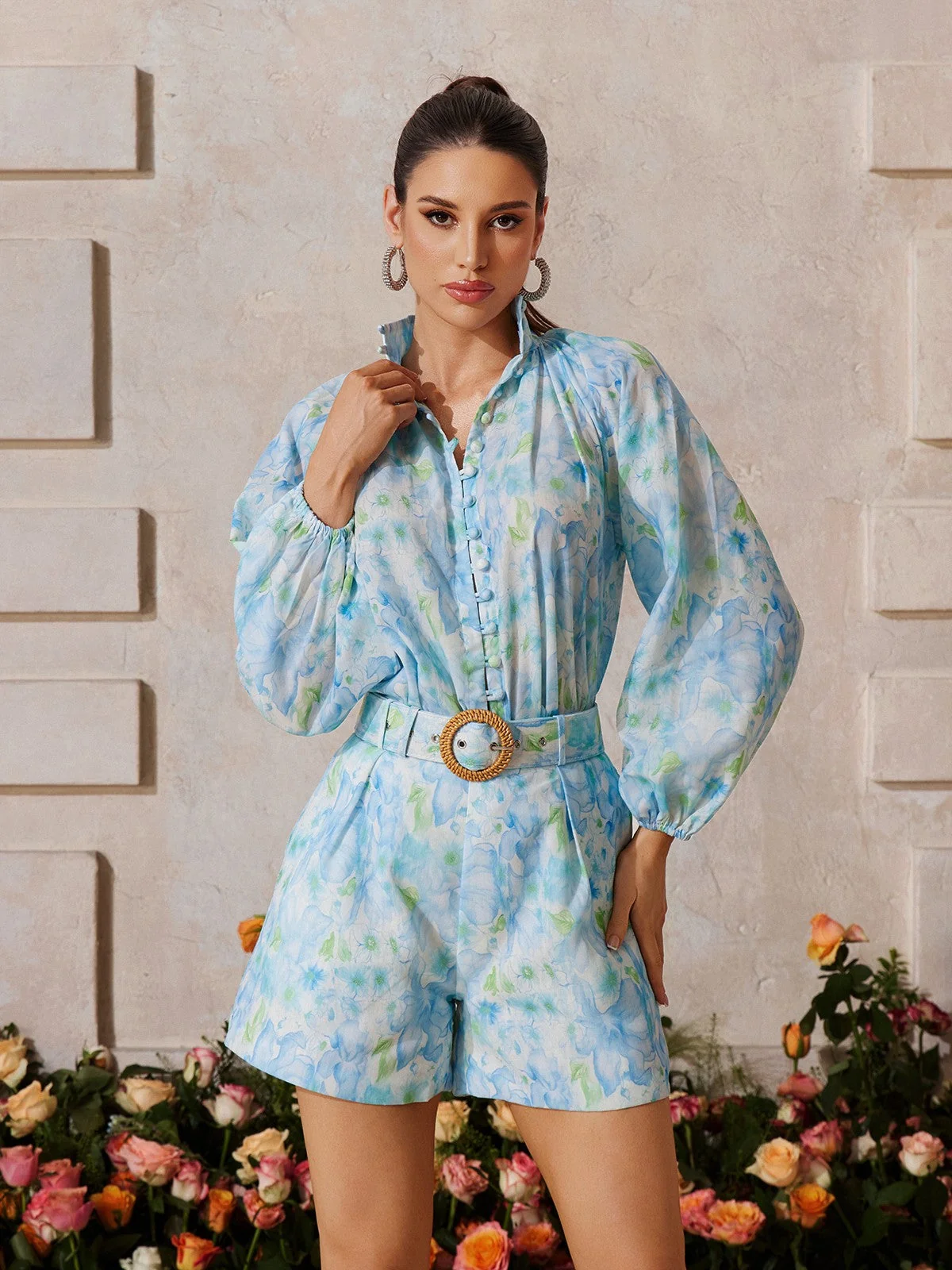 Floral Coordinated Top and Shorts Set - Casual Summer Outfit