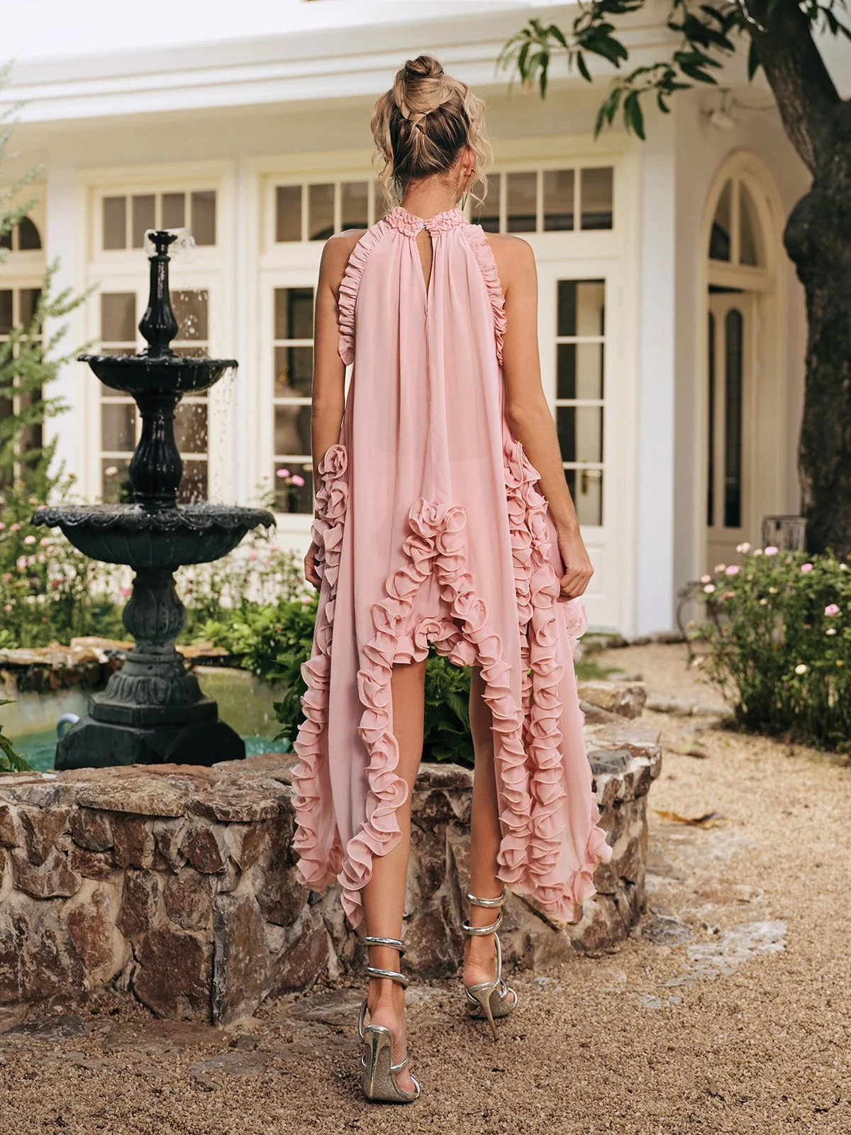 Ruffled Pink Skirt Set for Women - Elegant & Comfortable