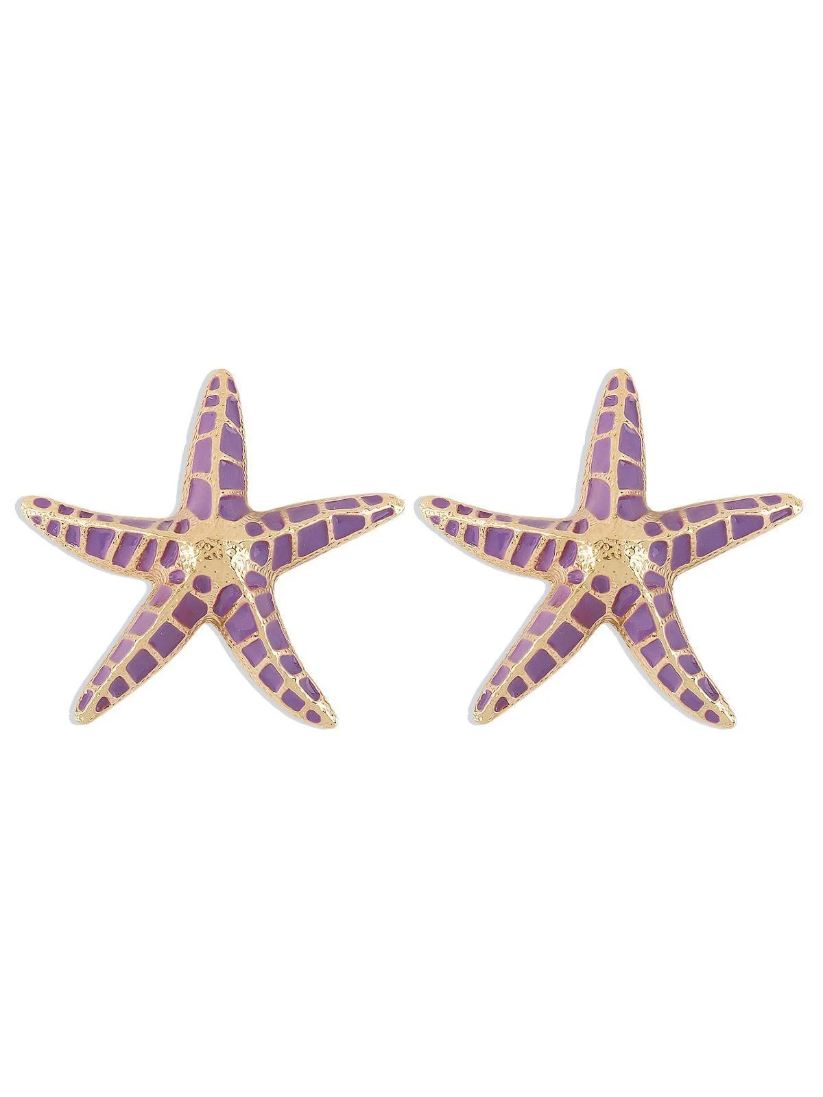 Purple Starfish Earrings Beachy Style
