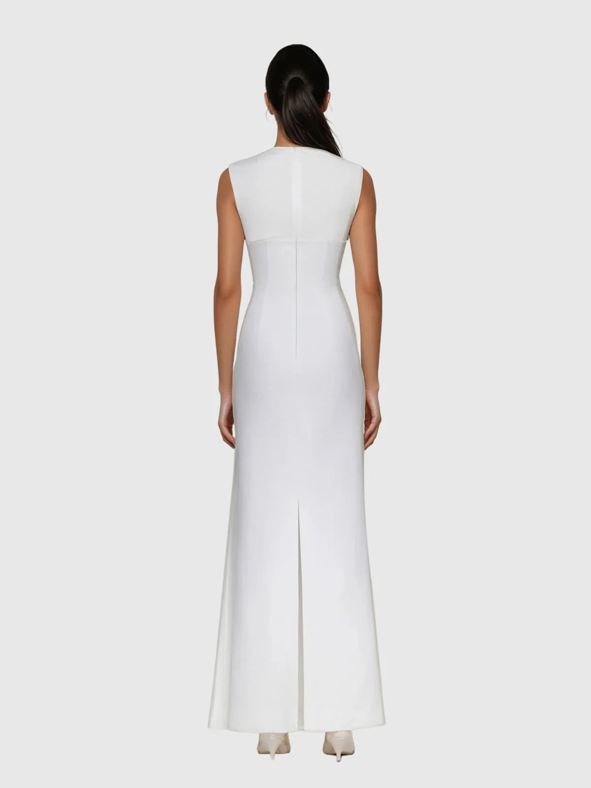 Elegant Sleeveless Ruched Maxi Dress