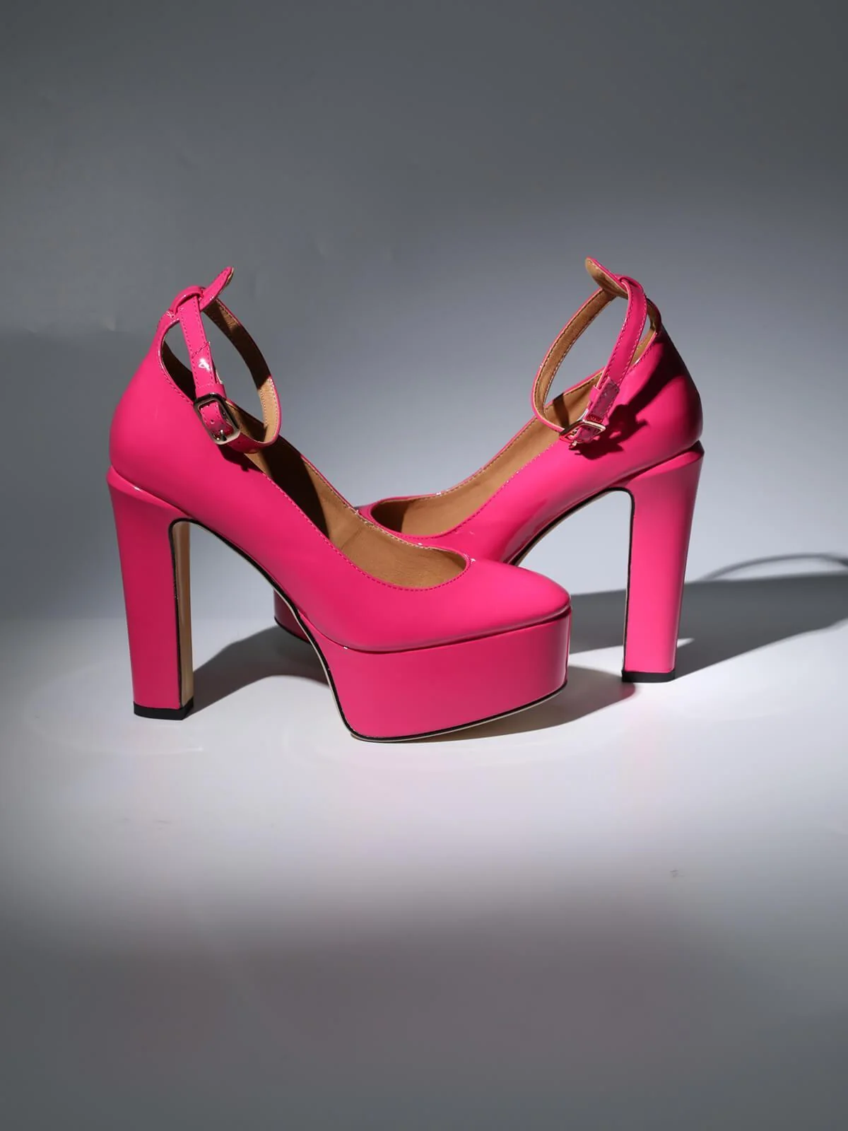 Hot Pink Leather Platform Heels for Special Occasions