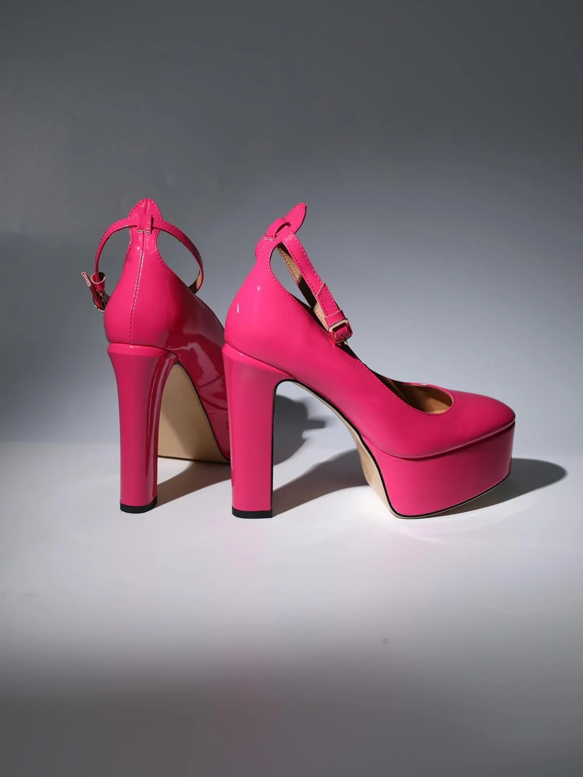 Hot Pink Leather Platform Heels for Special Occasions