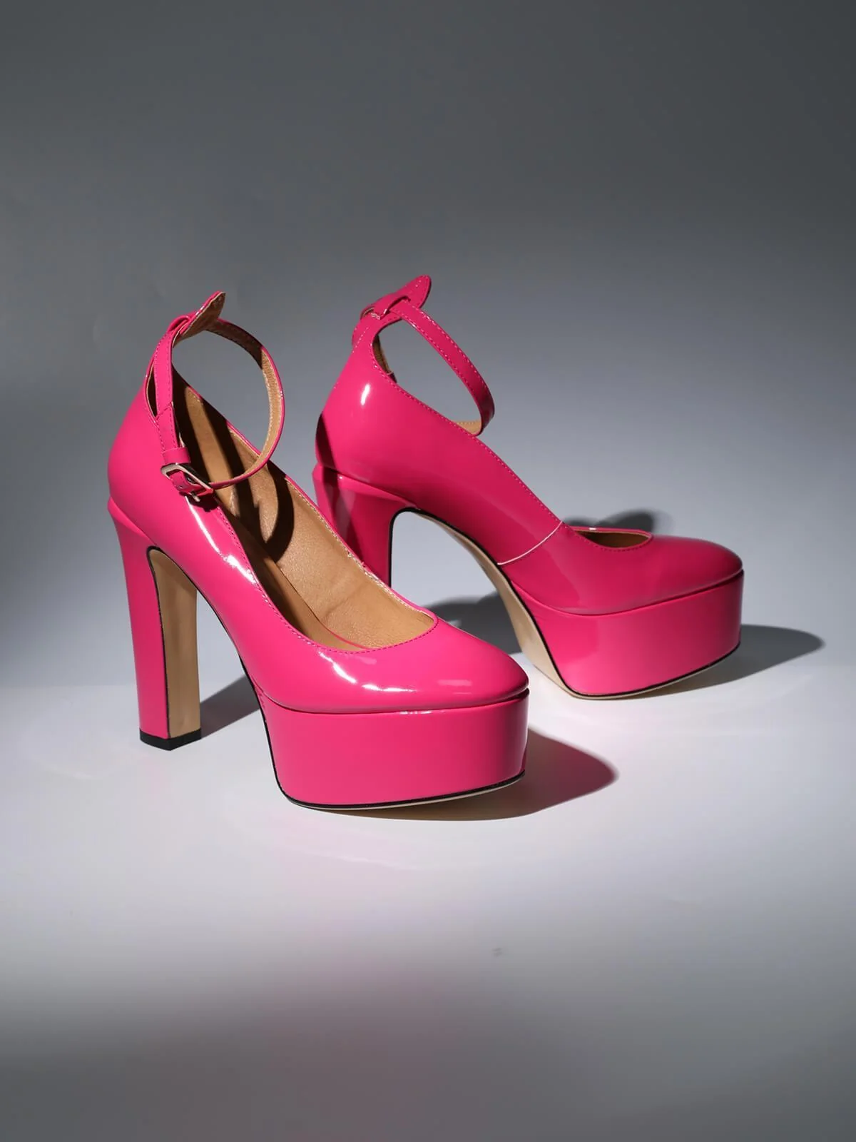 Hot Pink Leather Platform Heels for Special Occasions