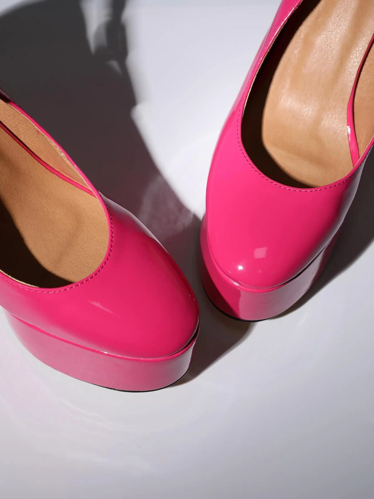 Hot Pink Leather Platform Heels for Special Occasions