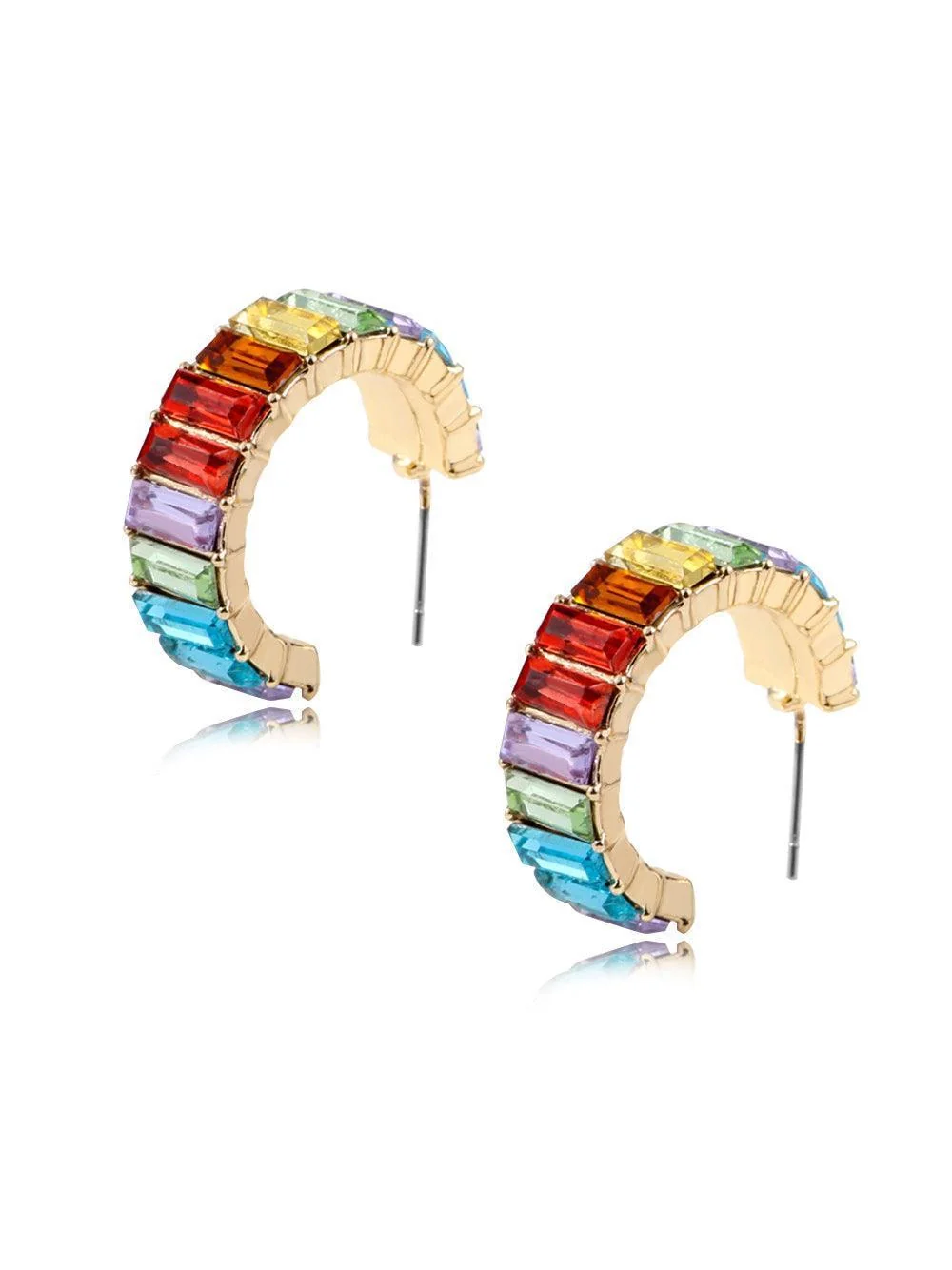 Crystal Dangle Earrings - Elegant Multi Color Set