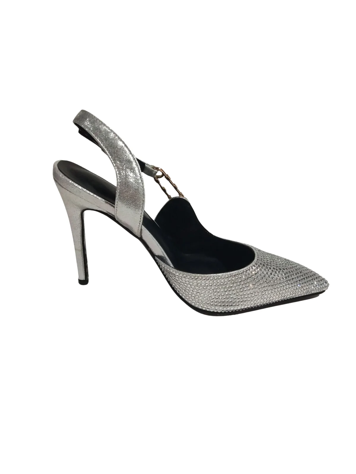 Sparkling Silver Crystal Heels - Womens Elegant Stiletto Shoes