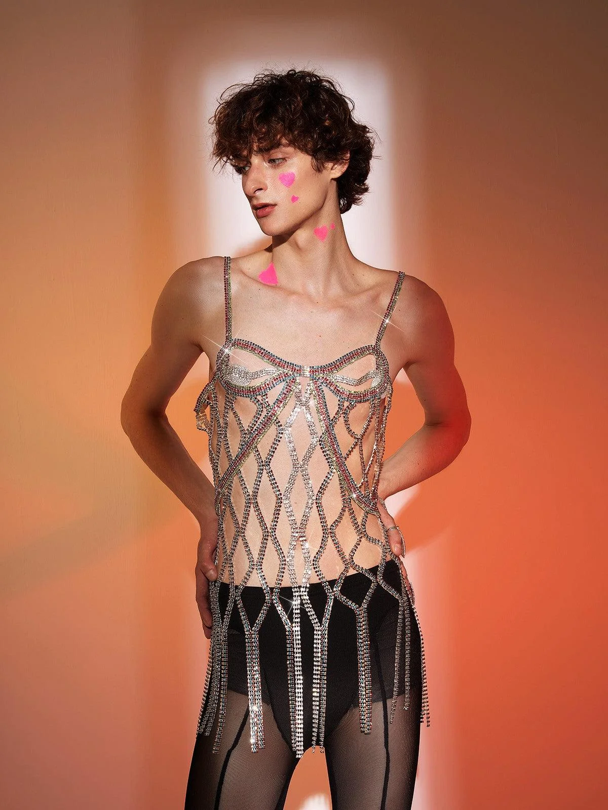 Elegant Crystal Fringe Spaghetti Top for Women