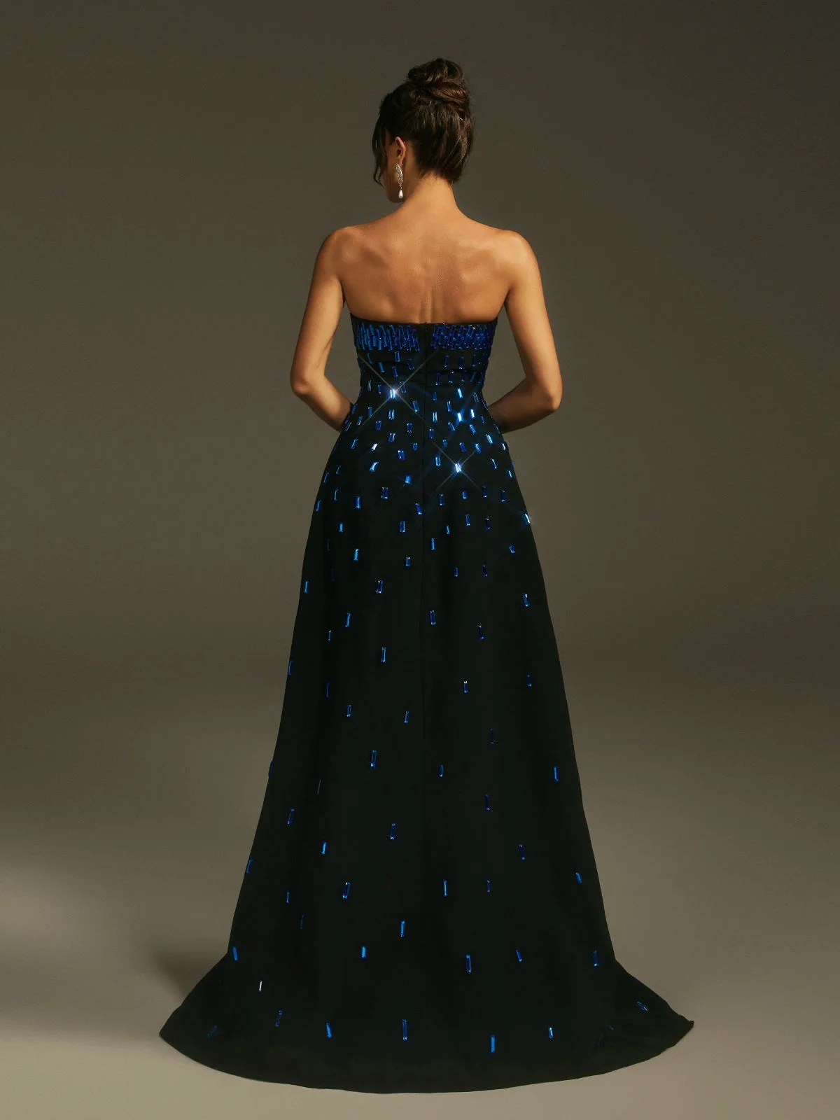 Elegant Crystal Embellished Maxi Dress
