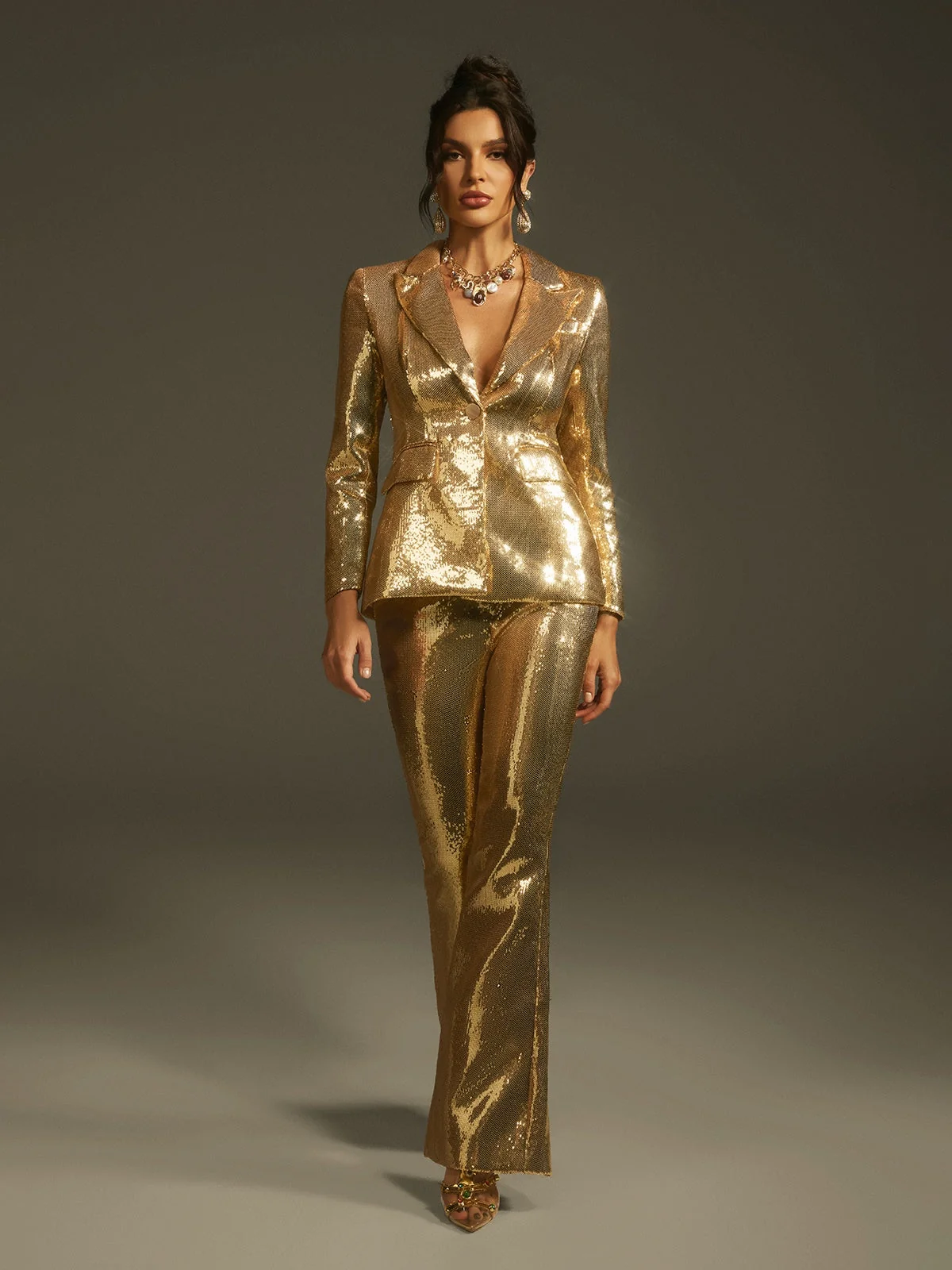 Sequin Blazer Set - Elegant Larna Style
