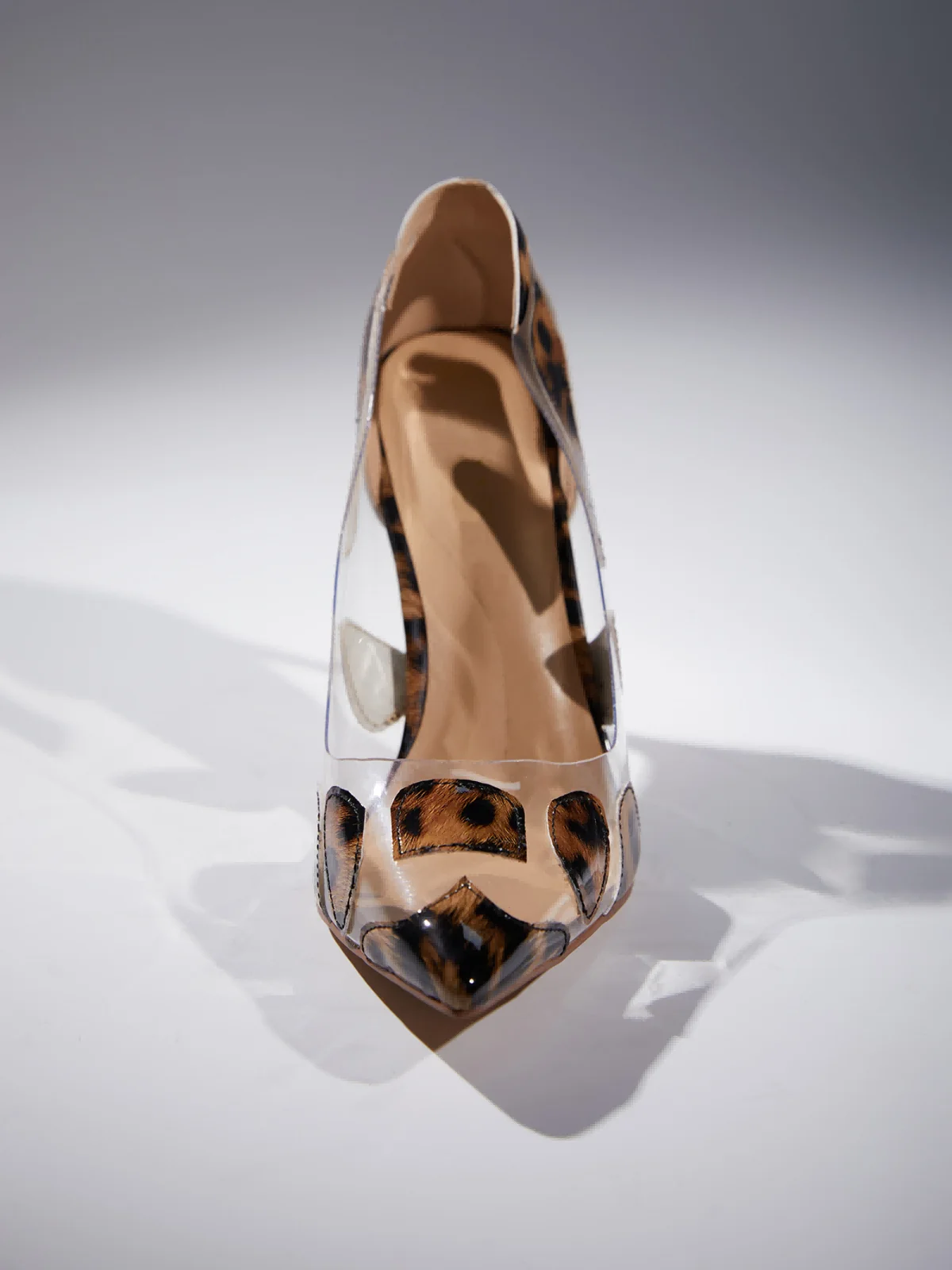 Yellow Leopard Print Stiletto Heels - Pointed Toe Style