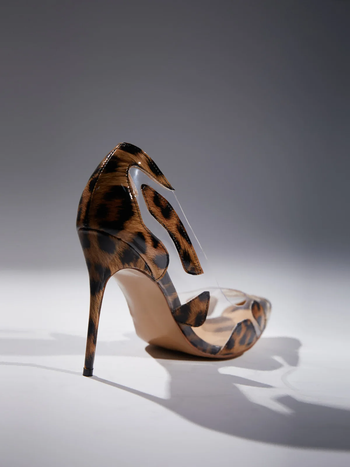 Yellow Leopard Print Stiletto Heels - Pointed Toe Style