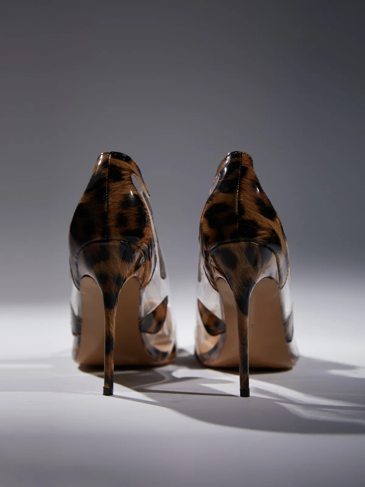 Yellow Leopard Print Stiletto Heels - Pointed Toe Style