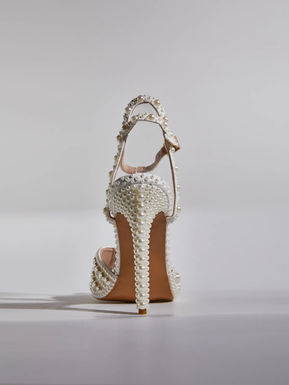 Apricot Pearl Strap Summer Sandals - Elegant Comfort