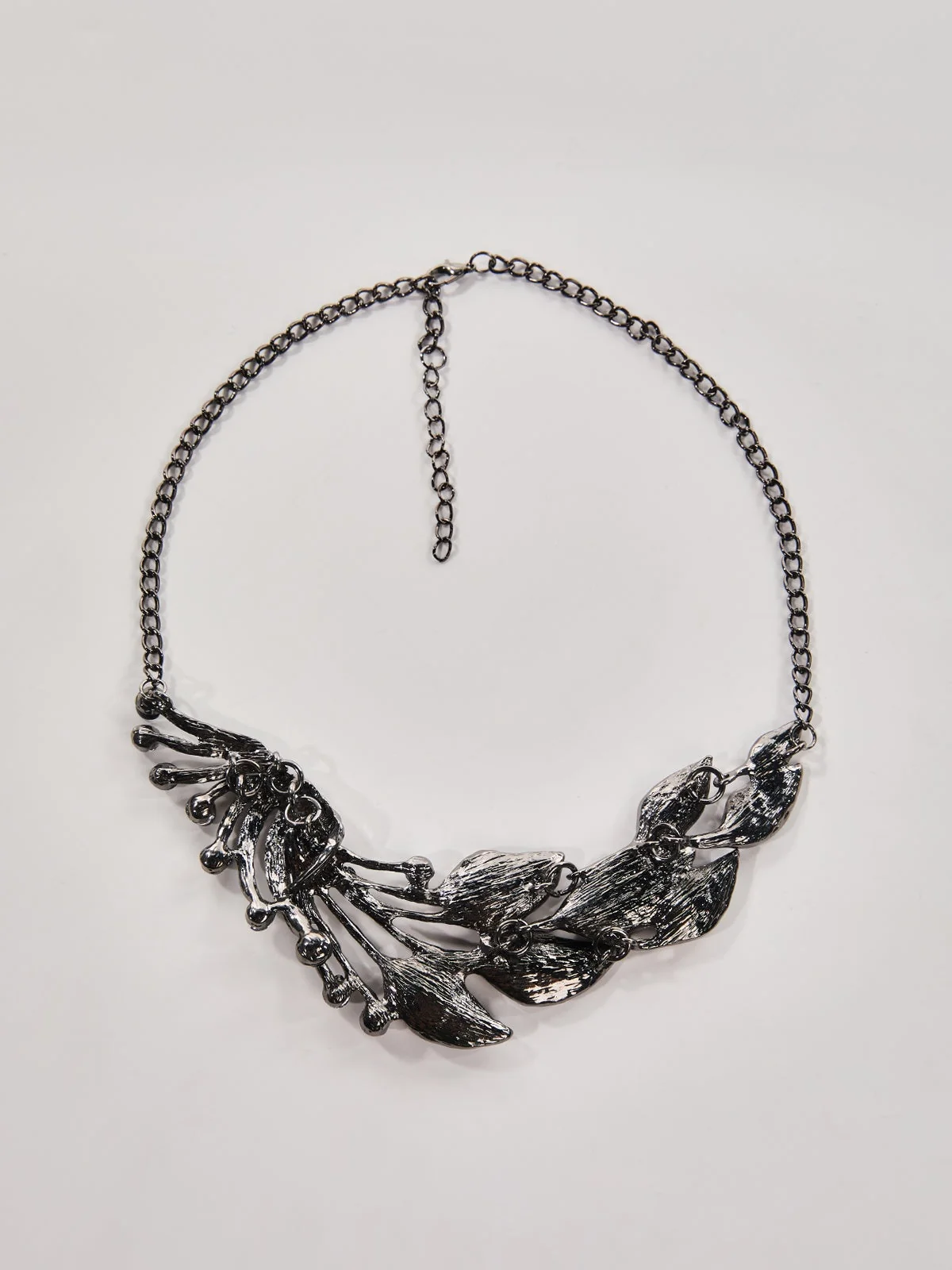 Grey Peacock Tail Necklace - Elegant and Versatile Design