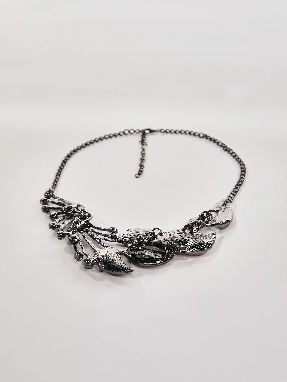 Grey Peacock Tail Necklace - Elegant and Versatile Design