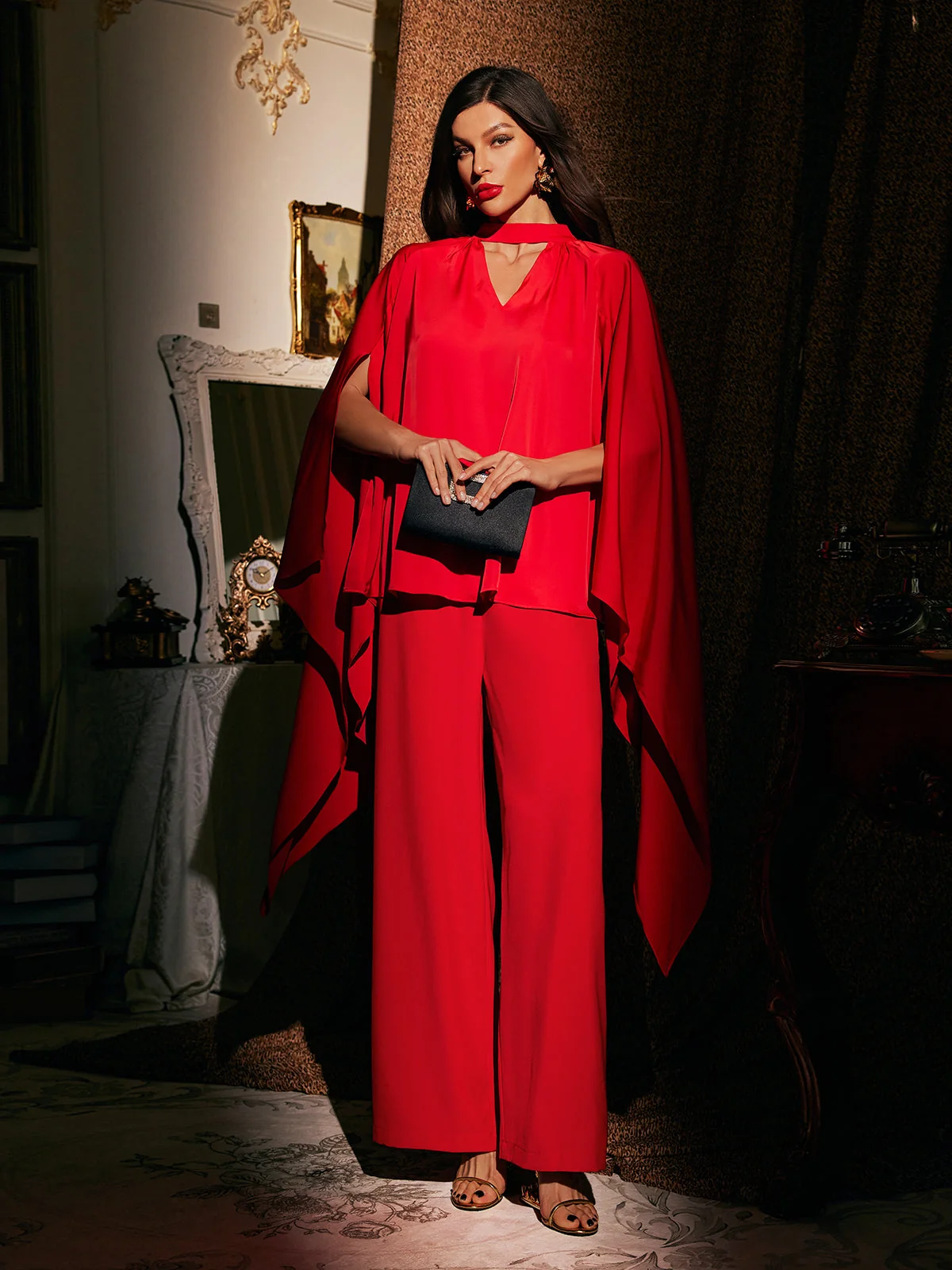 Contemporary Cutout Two-Piece Pant Set