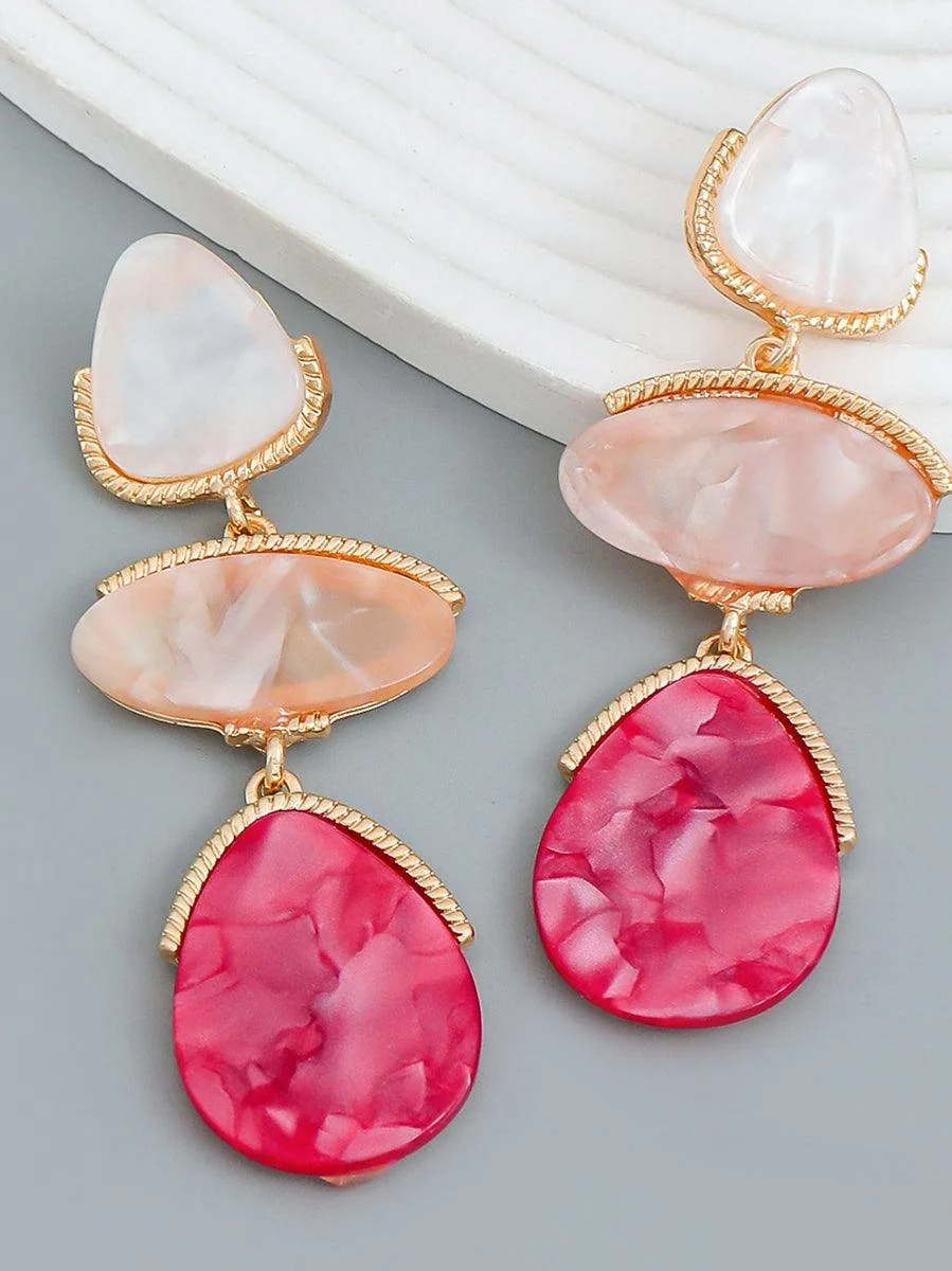 Vibrant Acrylic Camber Style Earrings