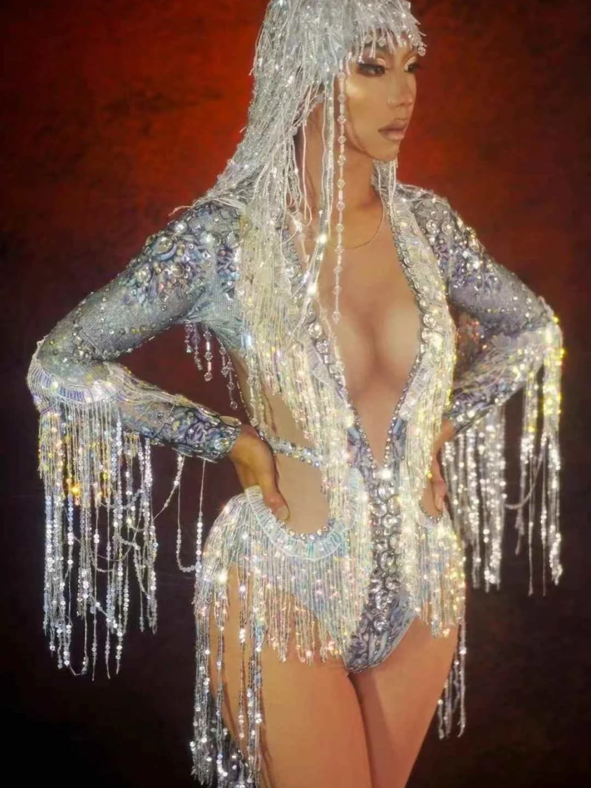 Chic Fringe Embellished Bodysuit | Stylish Design