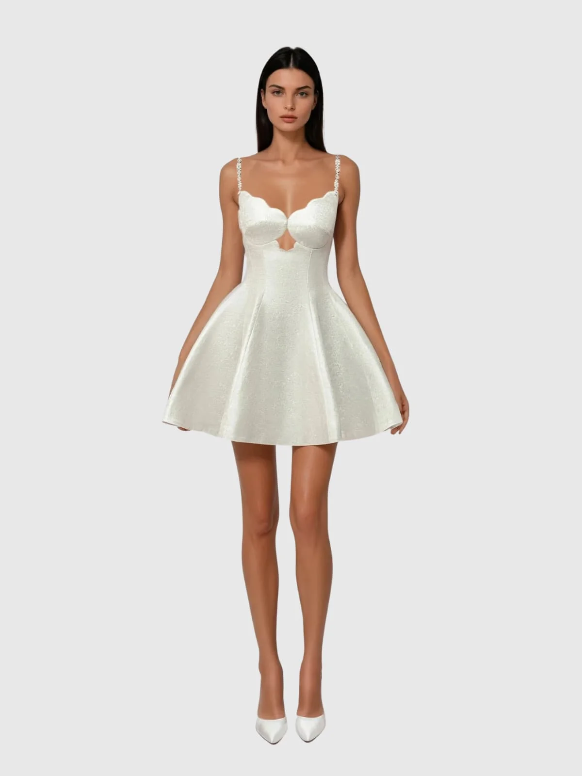 Sparkling Rhinestone Sleeveless Mini Dress