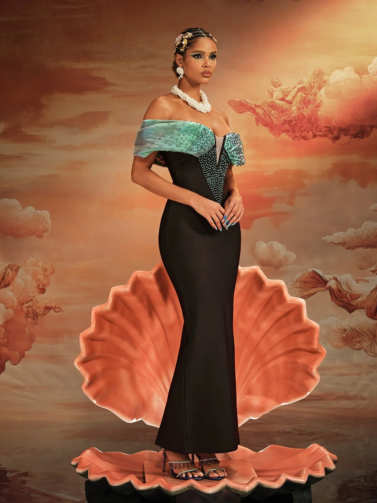 Elegant Off-Shoulder Bandage Maxi Dress