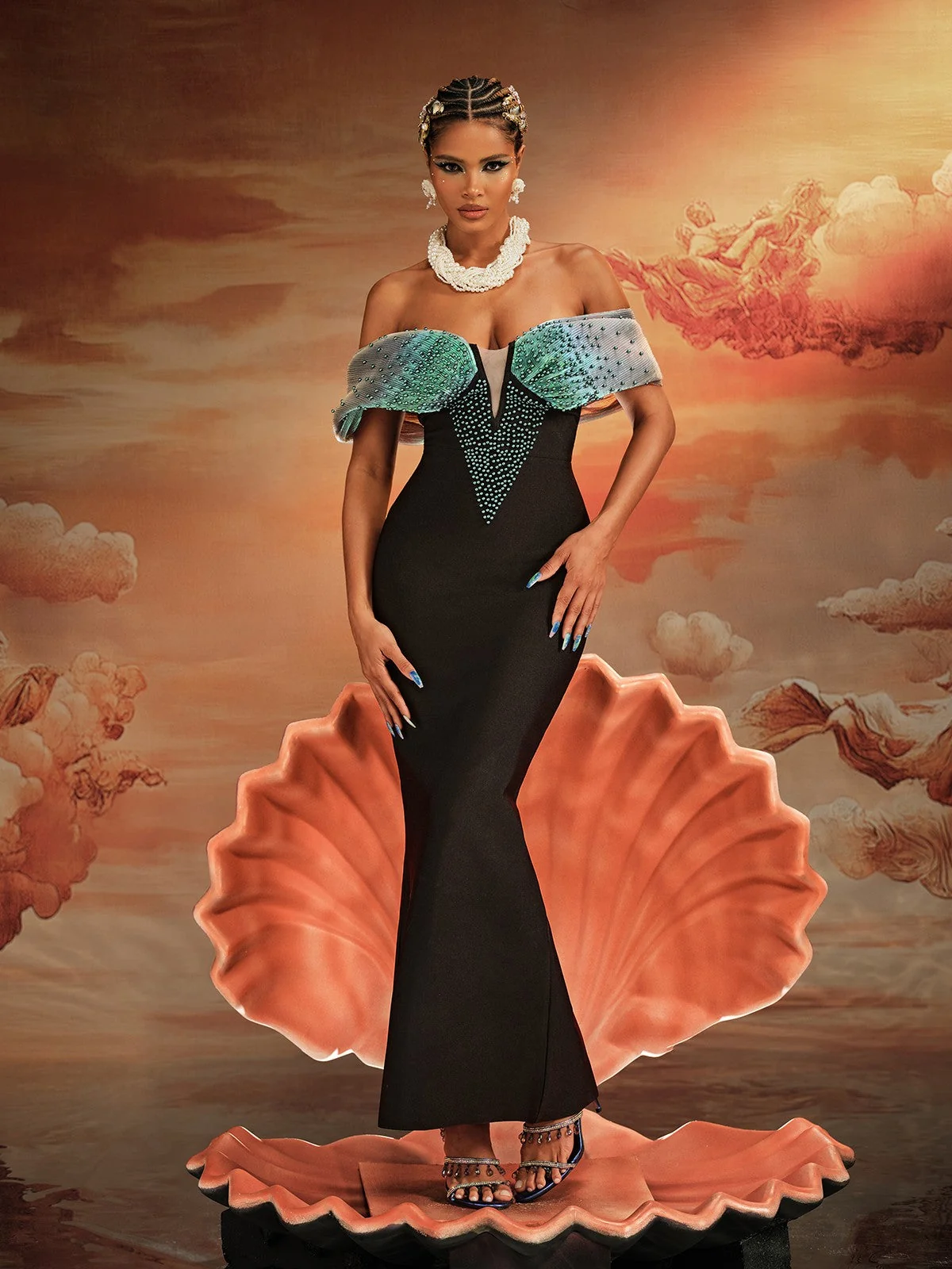 Elegant Off-Shoulder Bandage Maxi Dress