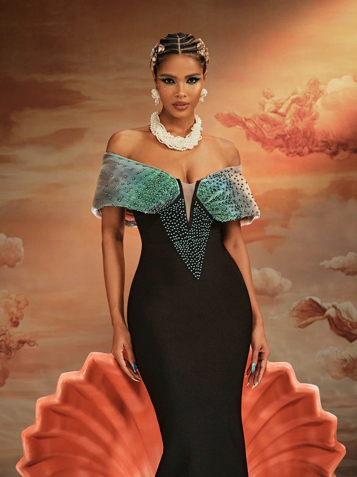 Elegant Off-Shoulder Bandage Maxi Dress