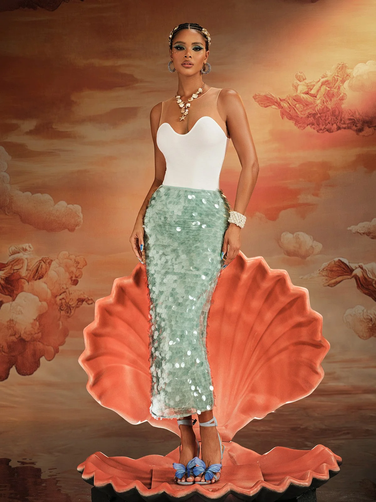 Mermaid Scale Sequin Skirt - Party and Festival Fashion