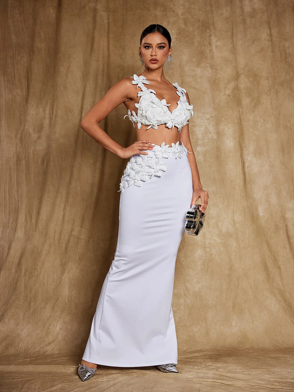 Floral Print Skirt Set - Elegant French Style Outfit for Women