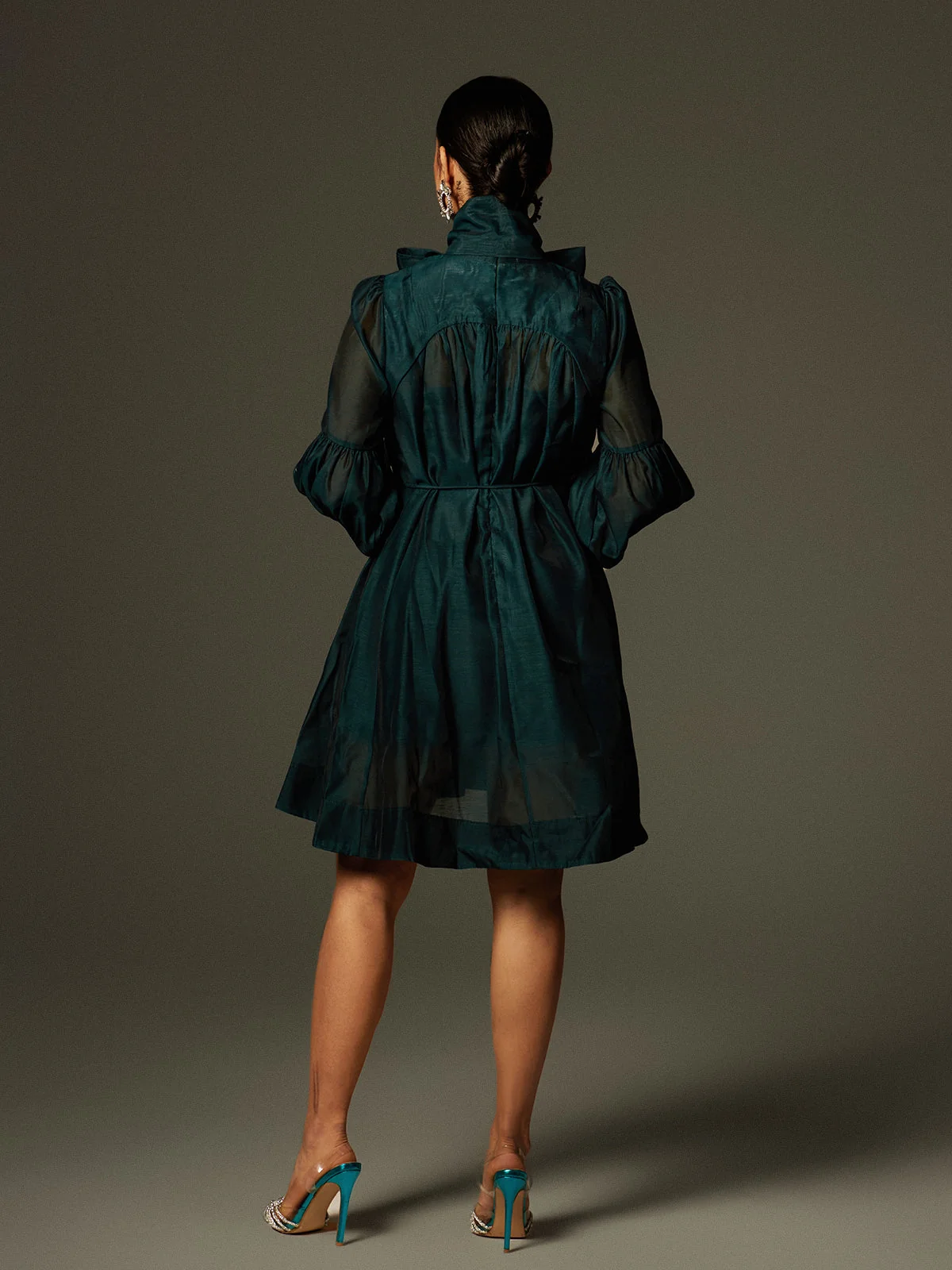 Chic Lace Up Mini Dress - Stylish Long Sleeve Design