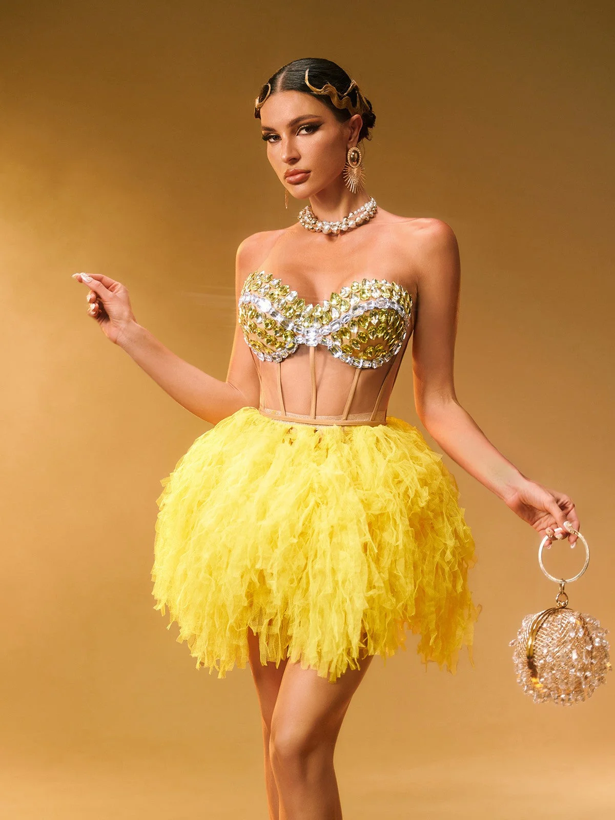 Strapless Corset Tulle Set for Special Occasions