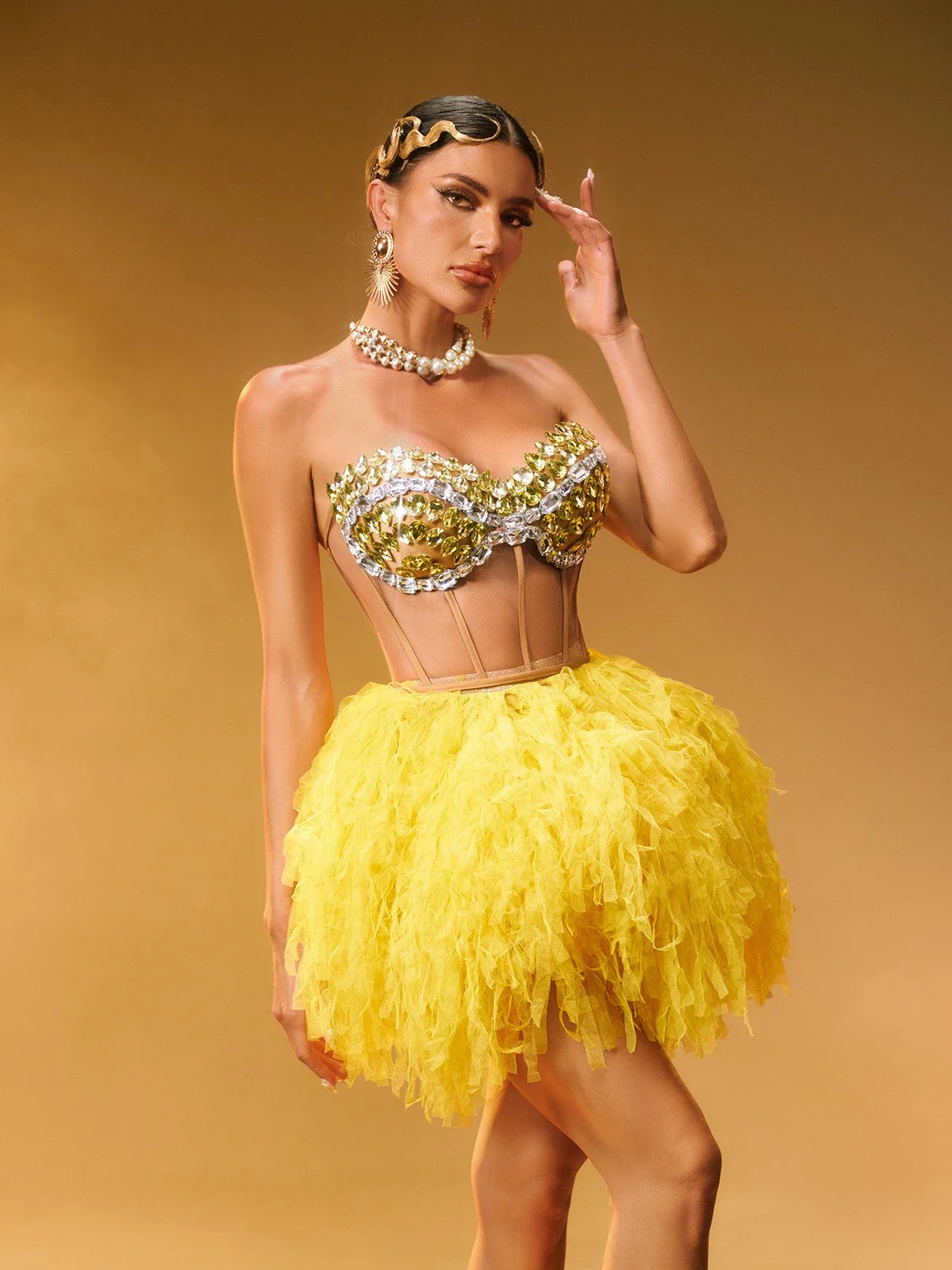 Strapless Corset Tulle Set for Special Occasions