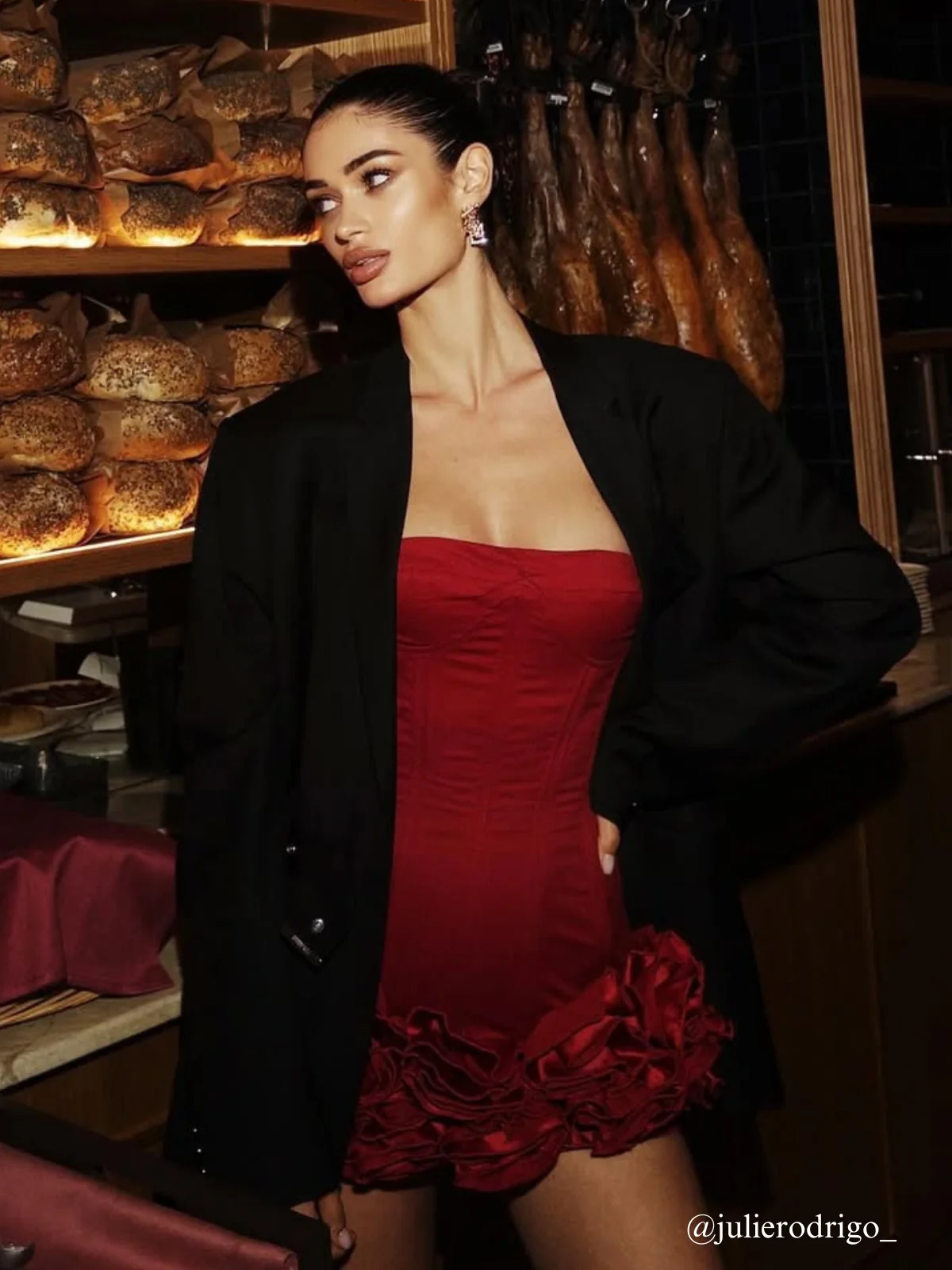 Red Floral Strapless Mini Dress - Elegant and Graceful Design