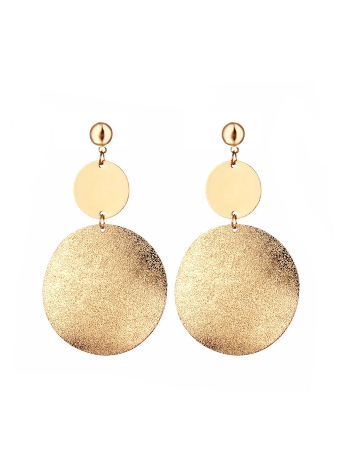 Luxurious Metal Round Earrings - Classic Sophistication