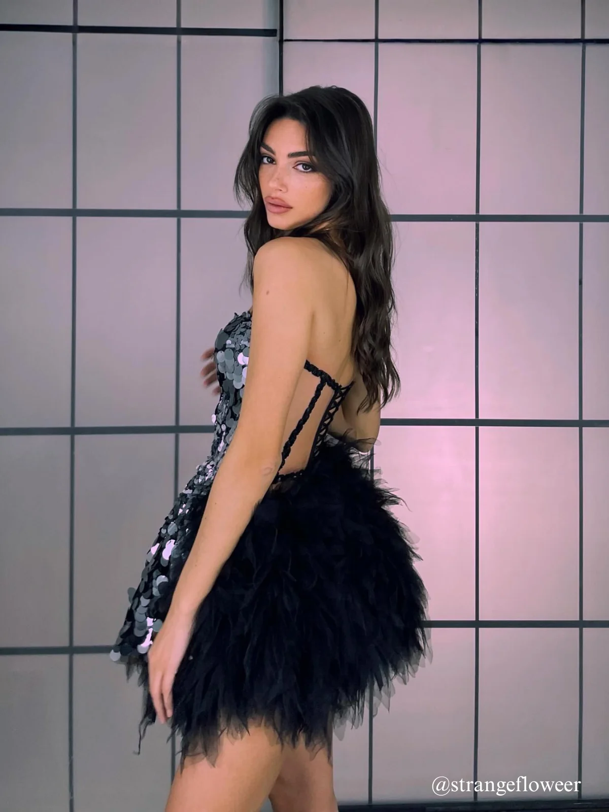 Elegant Corset Top and Tulle Trim Skirt Set