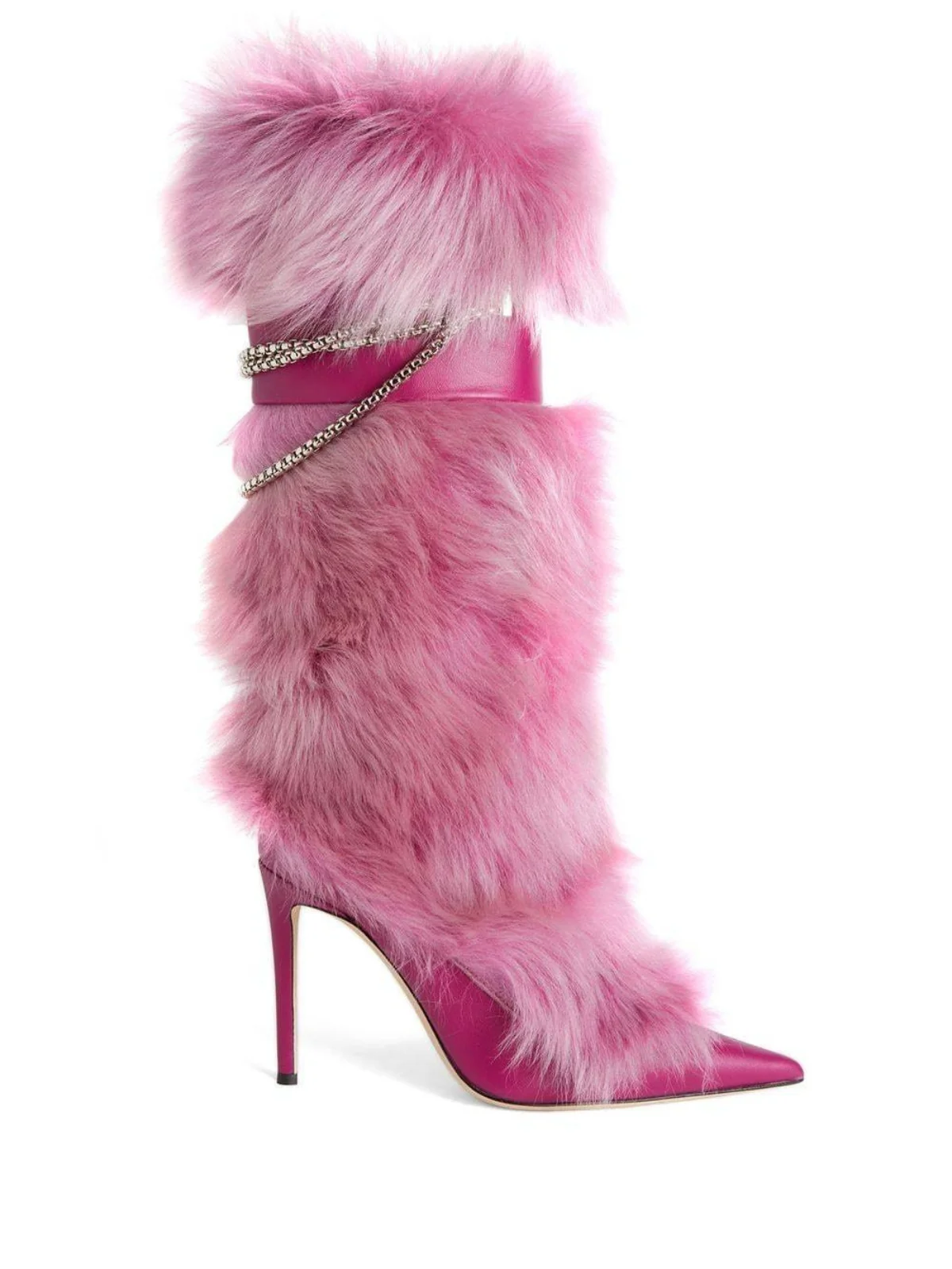 Cozy Pink Faux Fur Boots - Trendy & Warmth (shoes)