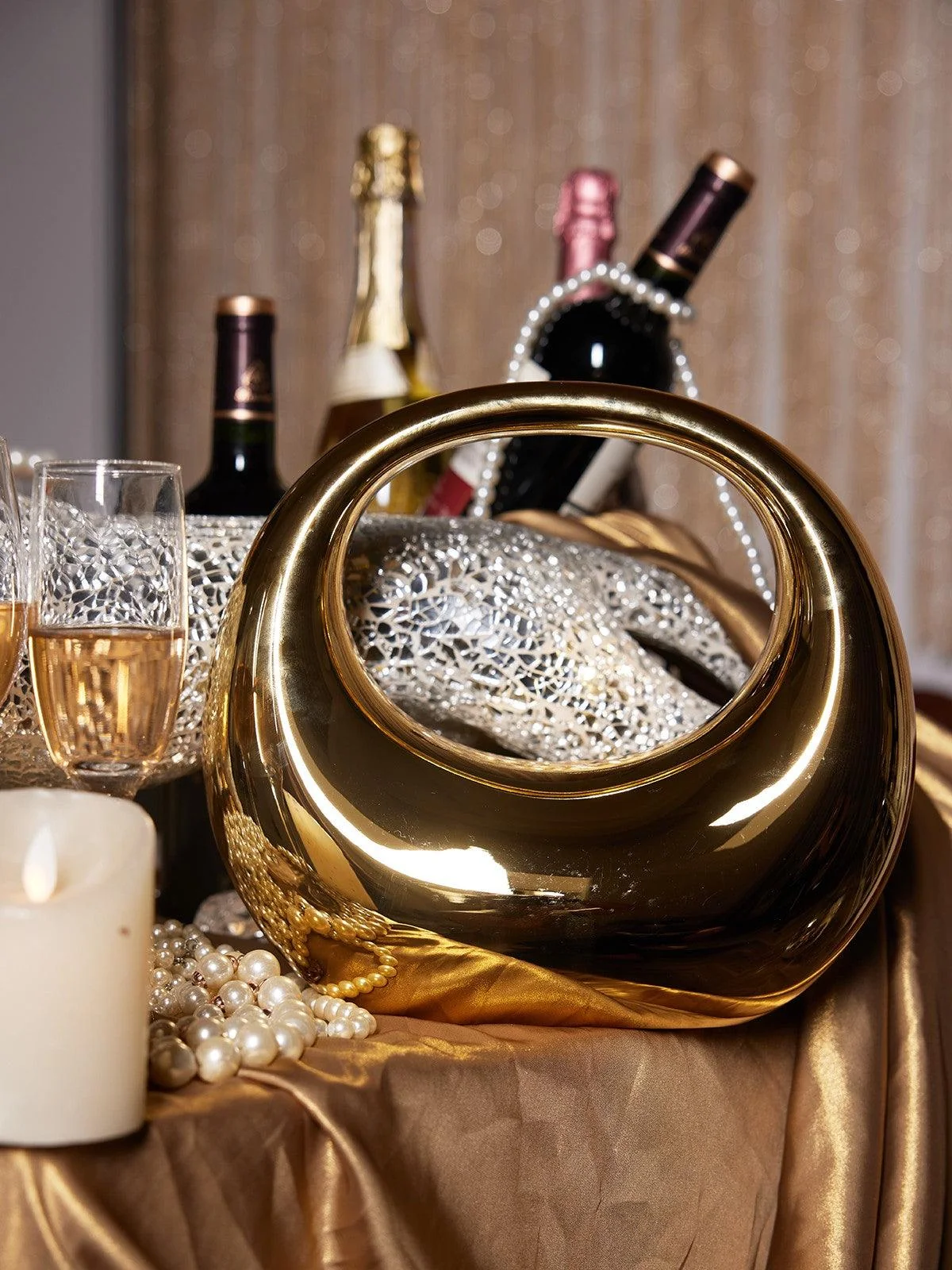 Golden Acrylic Bag for Stylish Sophistication