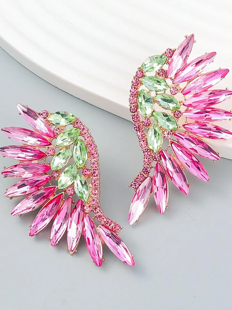 Pink Rainbow Gemstone Earrings - Sparkling Fashion Jewelry