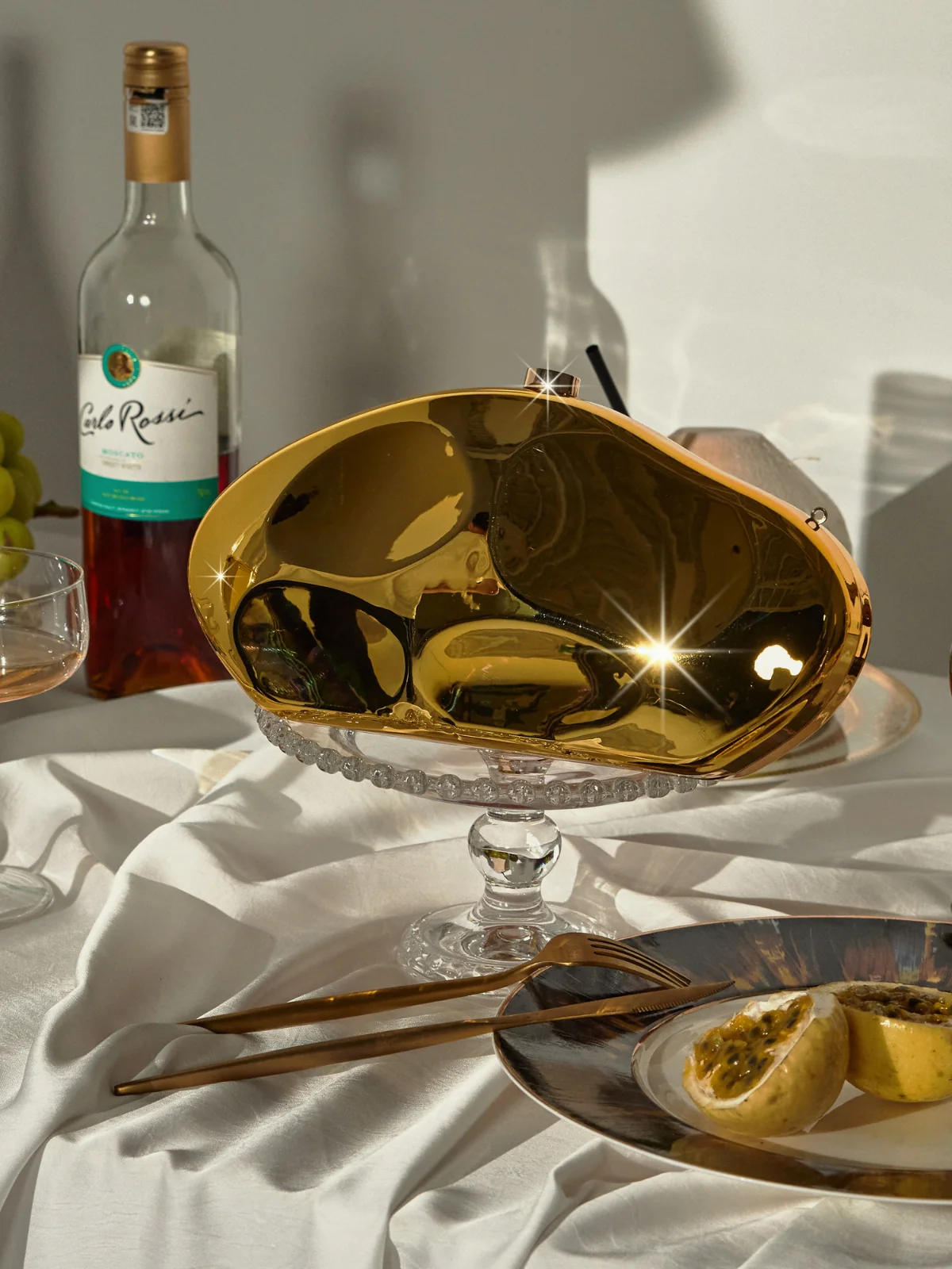 Glamorous Metallic Shoulder Bag - Yellow