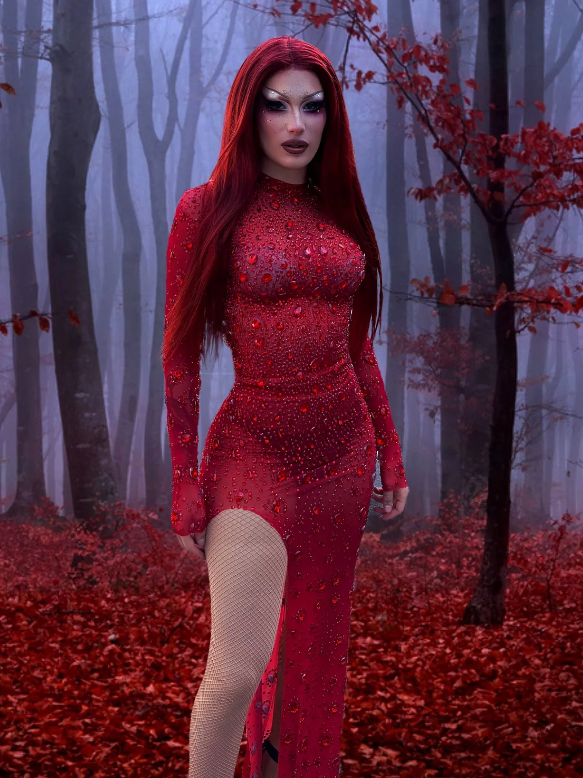 Elegant Rhinestone Sparkle Maxi Dress