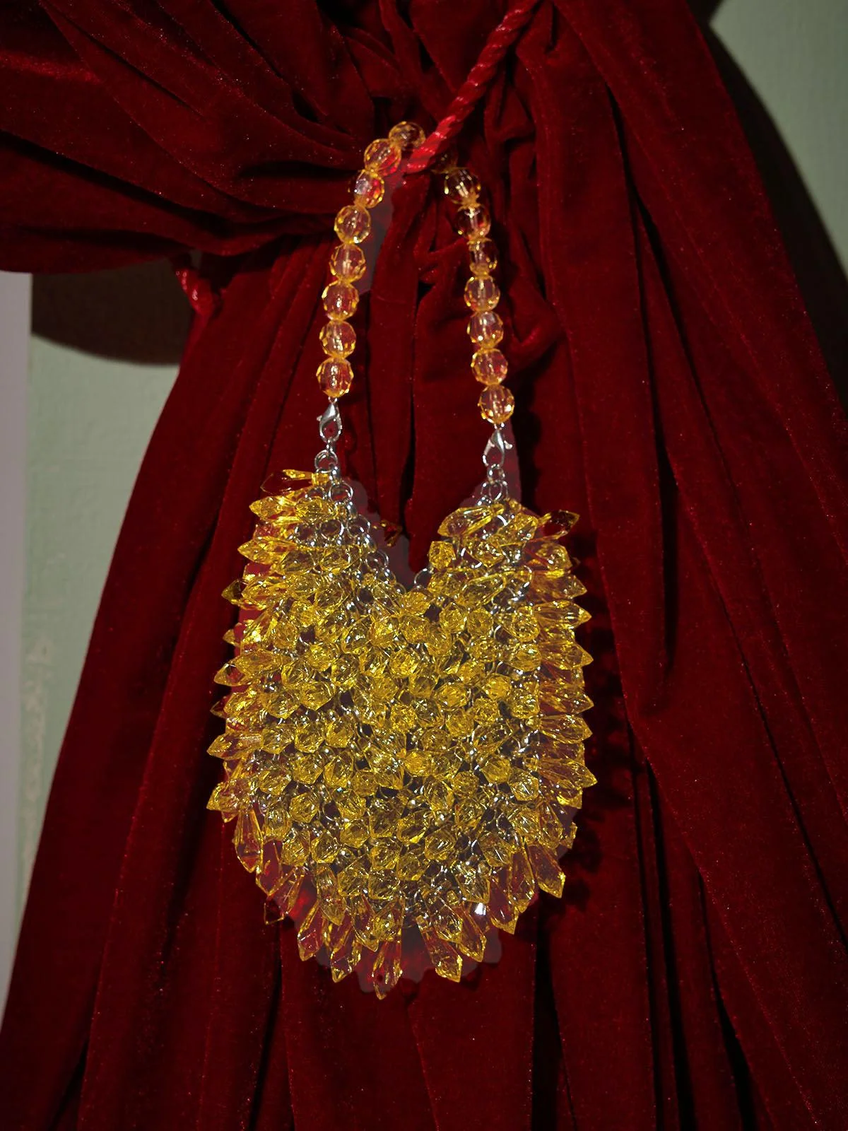 Yellow Rhinestone Mini Clutch - Sparkling Evening Bag