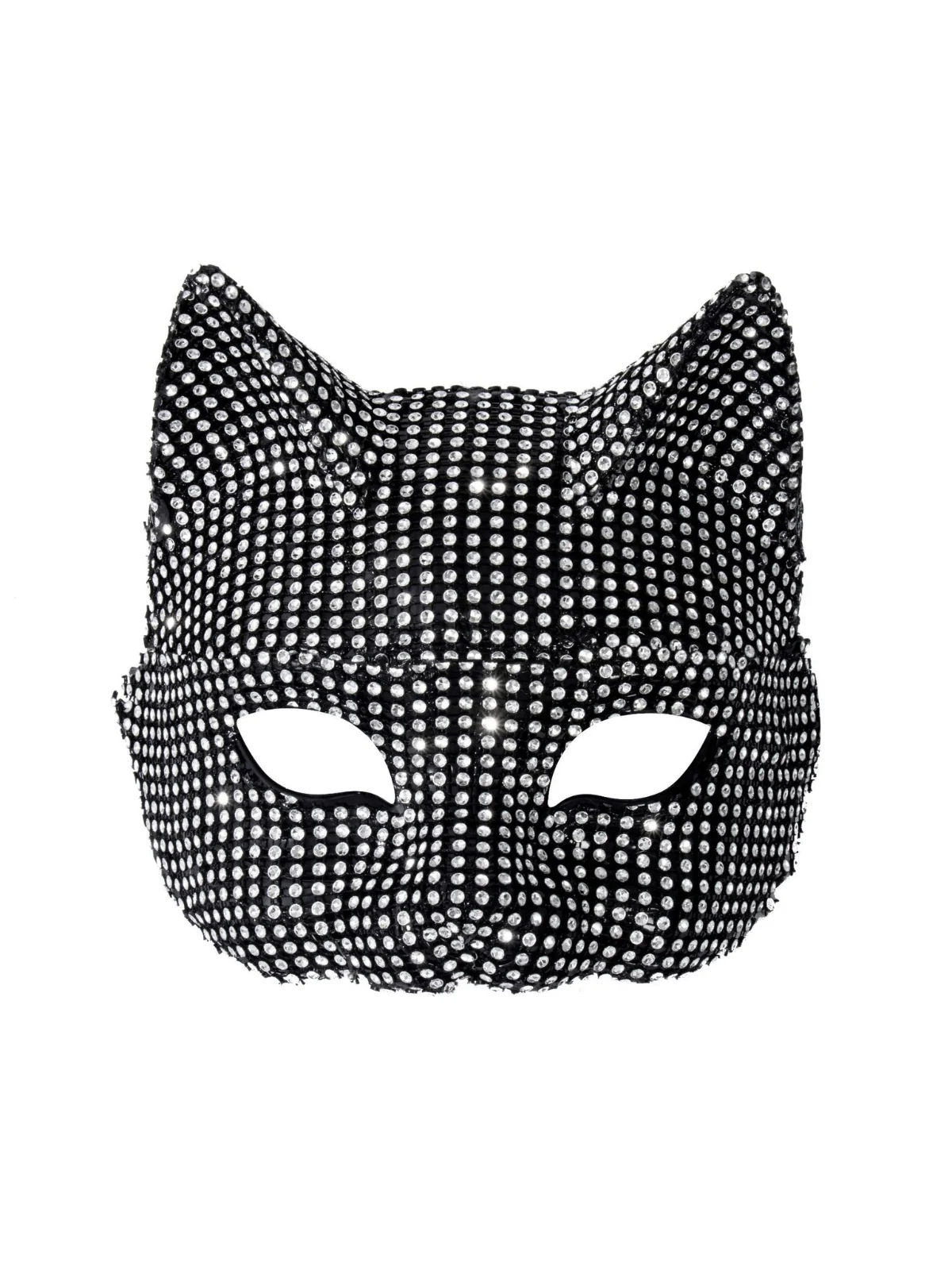 Elegant Crystal Cat Mask - Black Crystal Accessories