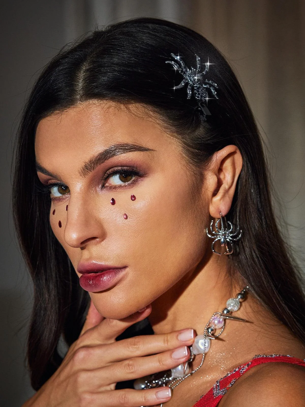 Elegant Crystal Spider Hair Barrettes - Set of 2